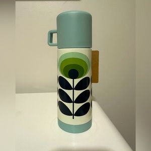 Orla Kiely 70s Oval Flower Flask Thermos Green Multi 350ml 12 oz NEW